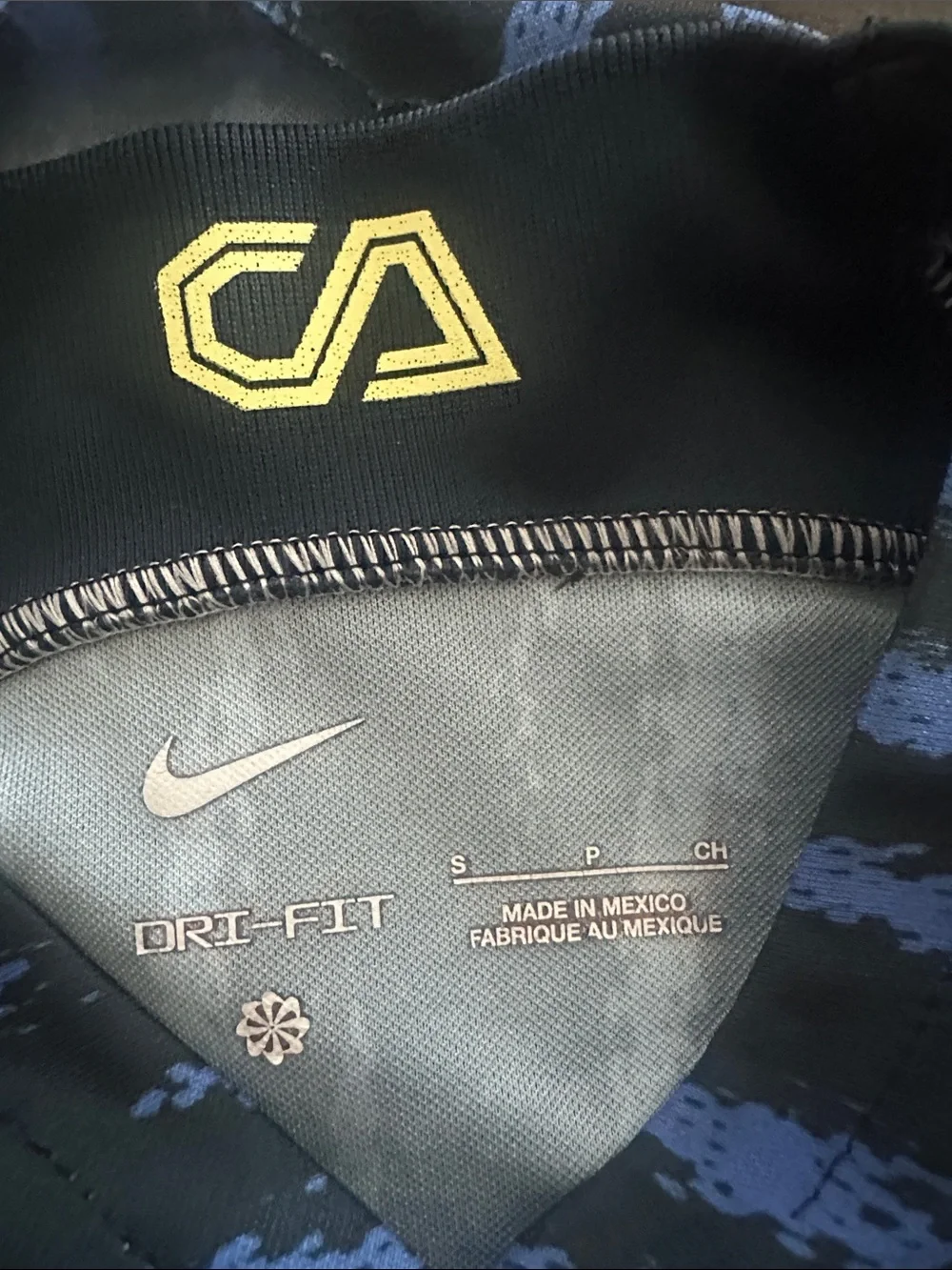 Nike Kids Black and Blue Club América Jersey with Gold Logos